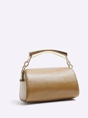 River Island - Metallic Gold Top-Handle Shoulder Bag